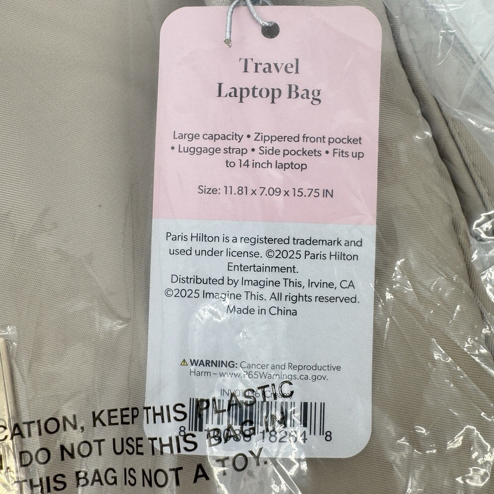 Paris Hilton‎ Quilted Travel Bag Set Cream NWT Laptop Backpack & Duffel Bag 2 Pc - Picture 4 of 6